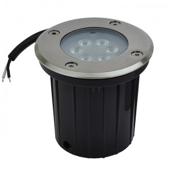Low Voltage In-Ground LED Well Light with Brushed Stainless Steel Trim, 3W or 7W