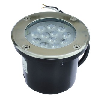 Low Voltage In-Ground LED Well Light with Brushed Stainless Steel Trim, 14W