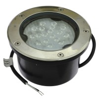 Low Voltage In-Ground LED Well Light with Brushed Stainless Steel Trim, 20W