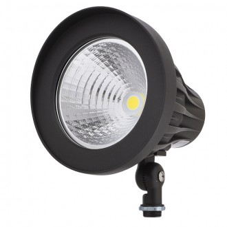 Heavy Duty 30W LED Round Outdoor Spot Light Fixture with 1/2" Threaded Knuckle Mount, UL-Listed & DLC-Qualified