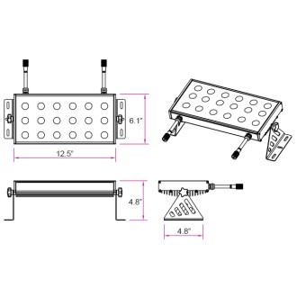 48W Linkable Water-Resistant Aluminum LED 4-in-1 Prolight RGBW Color-Changing Wall-Washer Panel 24V