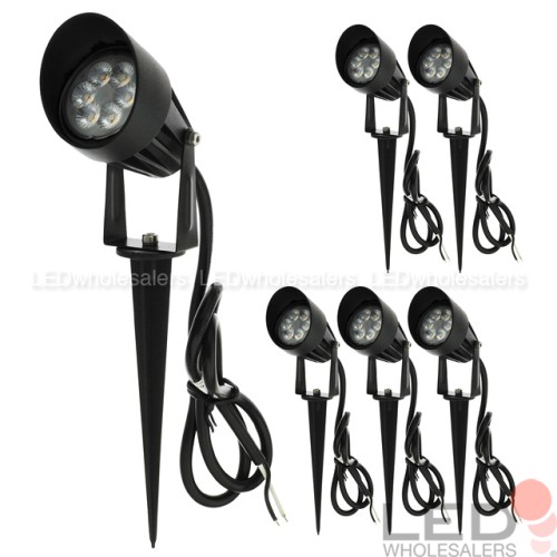 12V 7W LED Landscape Metal Spot Light Fixture (6-Pack