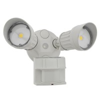 Twin-Head Outdoor 150º Motion-Activated 20-Watt Integrated LED Security Flood Light, ETL-Listed & ENERGY STAR-Certified, Daylight 5000K