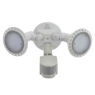 Twin-Head Outdoor Motion-Sensing White LED Security Flood Light 22-Watt