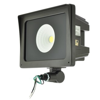 Series-4 Heavy Duty 35W or 65W LED Outdoor Security Flood Light Fixture with 1/2" Threaded Knuckle Mount, UL-Listed & DLC-Qualified, Daylight 5000K