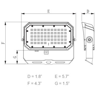 Series-8 50W LED Dimmable Outdoor Security Flood Light Fixture with Yoke Mount, UL-Listed