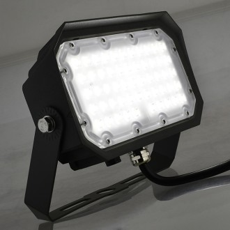 Series-8 50W LED Dimmable Outdoor Security Flood Light Fixture with Yoke Mount, UL-Listed