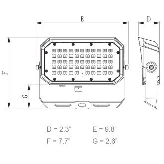 Series-8 15W LED Dimmable Outdoor Security Flood Light Fixture with Yoke Mount, UL-Listed, Warm-White 3000K