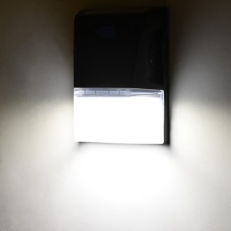 26-Watt LED Mini Wall Pack Outdoor Light Fixture with Photocell Sensor, UL-Listed