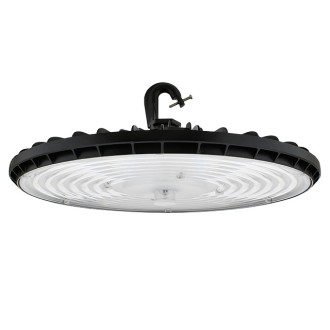 210W LED Compact Round Pendant Dimmable UFO High Bay Light Fixture, Field-Adjustable Power and Color Temperature, DLC Premium Certified