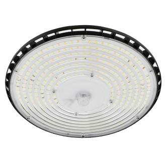 210W LED Compact Round Pendant Dimmable UFO High Bay Light Fixture, Field-Adjustable Power and Color Temperature, DLC Premium Certified