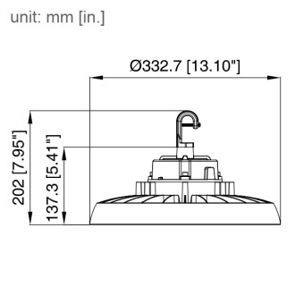 200W LED Round Pendant Dimmable UFO High Bay Light Fixture, UL & DLC 5.1 Premium Listed, Daylight 5000K