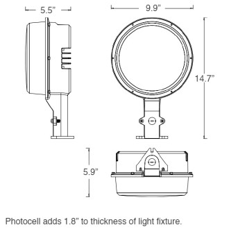 70W LED Dusk-to-Dawn Area and Wall Security Light with Photo Control, ETL-Listed, Daylight 5000K