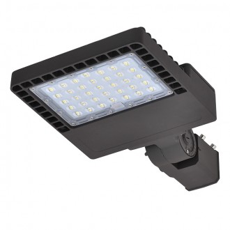100W LED Parking Lot Low Profile Shoebox Area Security Light with Swivel Mounting Arm, ETL-Listed, Daylight 5000K
