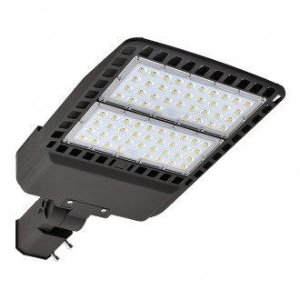150W LED Parking Lot Low Profile Shoebox Area Security Light with Choice of Mounting Arm, ETL-Listed, Daylight 5000K