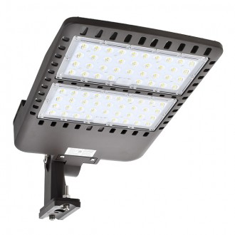 150W LED Parking Lot Low Profile Shoebox Area Security Light with Choice of Mounting Arm, ETL-Listed, Daylight 5000K