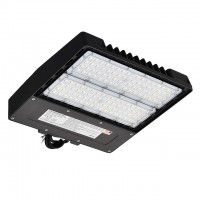 Series-F 240W LED Parking Lot Shoebox Area Security Light with Photo Control Receptacle and Slipfitter or Round Pole Mount Base, UL-Listed & DLC-Qualified, Daylight 5000K