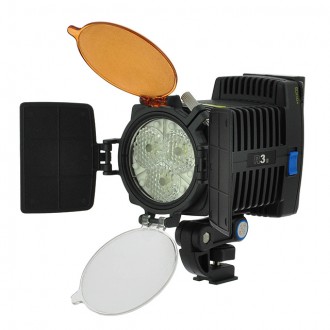 Dimmable High Power Professional LED Video Light with Li-Ion Battery, Color Filter and Barn Door Cover (Final Sale)