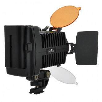 Dimmable High Power Professional LED Video Light with Li-Ion Battery, Color Filter and Barn Door Cover (Final Sale)