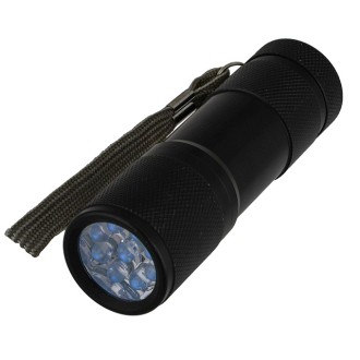 9-LED Ultra Violet UV Flashlight 365~395nm Blacklight