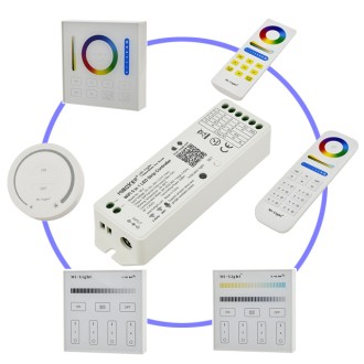 CC02 RF 5-Channel Smart Wi-Fi RF Receiver or Remote for Single-Color, CCT, RGB, RGBW, and RGB+CCT LED Strips