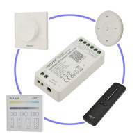 CCT01 2-Channel Smart Wi-Fi Controller or Remote for Single-Color and CCT LED Strips, Alexa, Google Assistant, iOS and Android Device Compatible