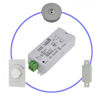 DM01 RF 916MHz 1-Channel 12-36V 8A Receiver Dimmer or Wireless Remote for Single Color LED Strips