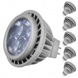 GE 7-Watt LED MR16 Spot Light Bulb with 10º Lens 12V AC/DC 3000K (6-Pack)