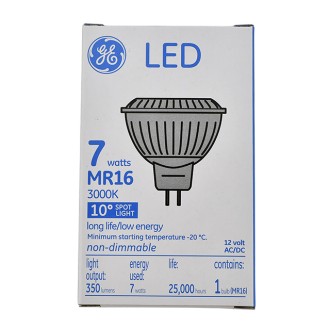 GE 7-Watt LED MR16 Spot Light Bulb with 10º Lens 12V AC/DC 3000K (6-Pack)