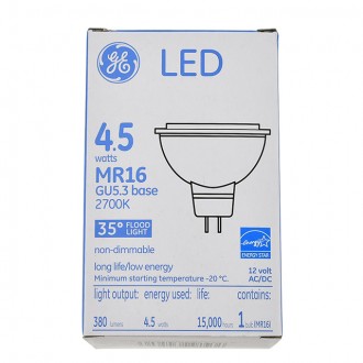 GE 4.5-Watt LED MR16 Flood Light Bulb with 35º Lens 12V AC/DC 2700K (6-Pack)