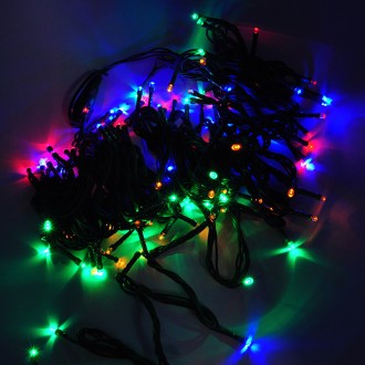 Linkable 33-ft 100-LED Holiday String Light with Dark Green Wire