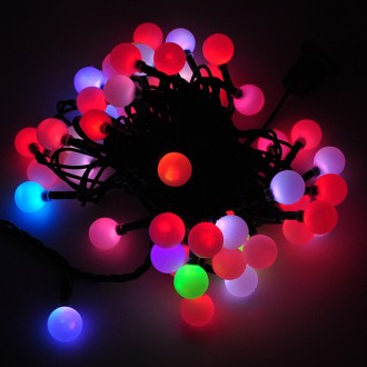 Linkable 16-ft Color-Changing LED Christmas Light String with 50 RGB Globes