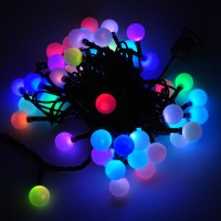 Linkable 16-ft Color-Changing LED Christmas Light String with 50 RGB Globes