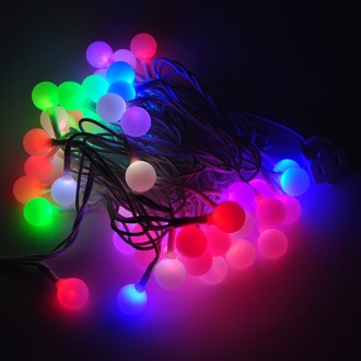 Linkable 16-ft Color-Changing LED Christmas Light String with 50 RGB Globes