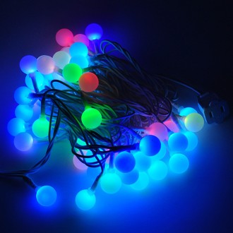 Linkable 16-ft Color-Changing LED Christmas Light String with 50 RGB Globes