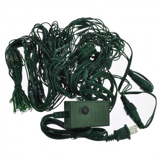 Linkable 40"x80" 176-LED Green Wire Christmas Net Light with Detachable Multi-Function Controller