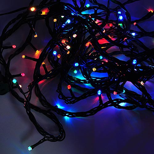 Linkable Color-Changing 100-LED Christmas Light String with Wire | LEDwholesalers