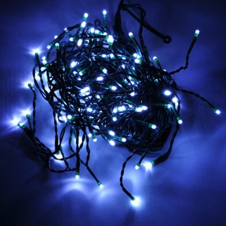 33-ft 100-LED Christmas Holiday Light String with Green Wire and Integrated Multifunction Controller