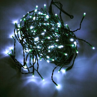 33-ft 100-LED Christmas Holiday Light String with Green Wire and Integrated Multifunction Controller