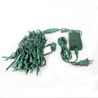 Linkable 33-ft 100-LED Green Wire String Light with Detachable Multi-Function Controller