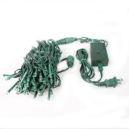 Linkable 33-ft 100-LED Green Wire String Light & Fixed Multi-Function Controller 